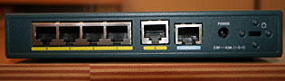 Cisco Pix 501 SOHO firewall appliance, back view