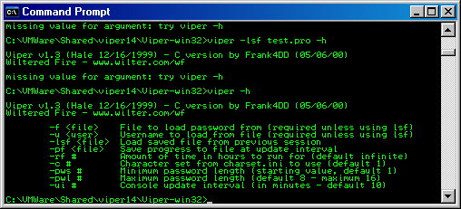 Console screenshot of viper